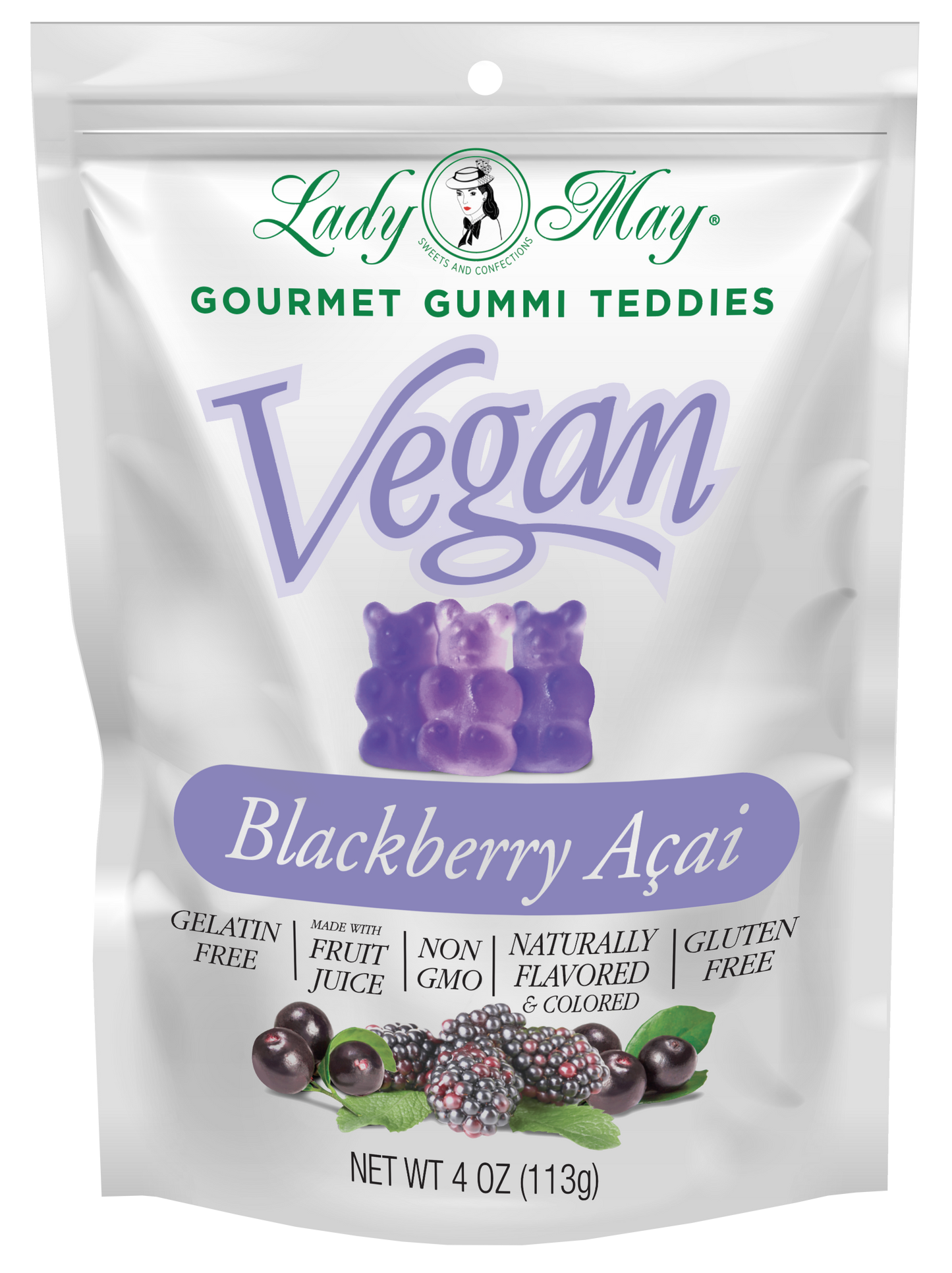 Vegan Gourmet Blackberry Açaí Gummi Teddies