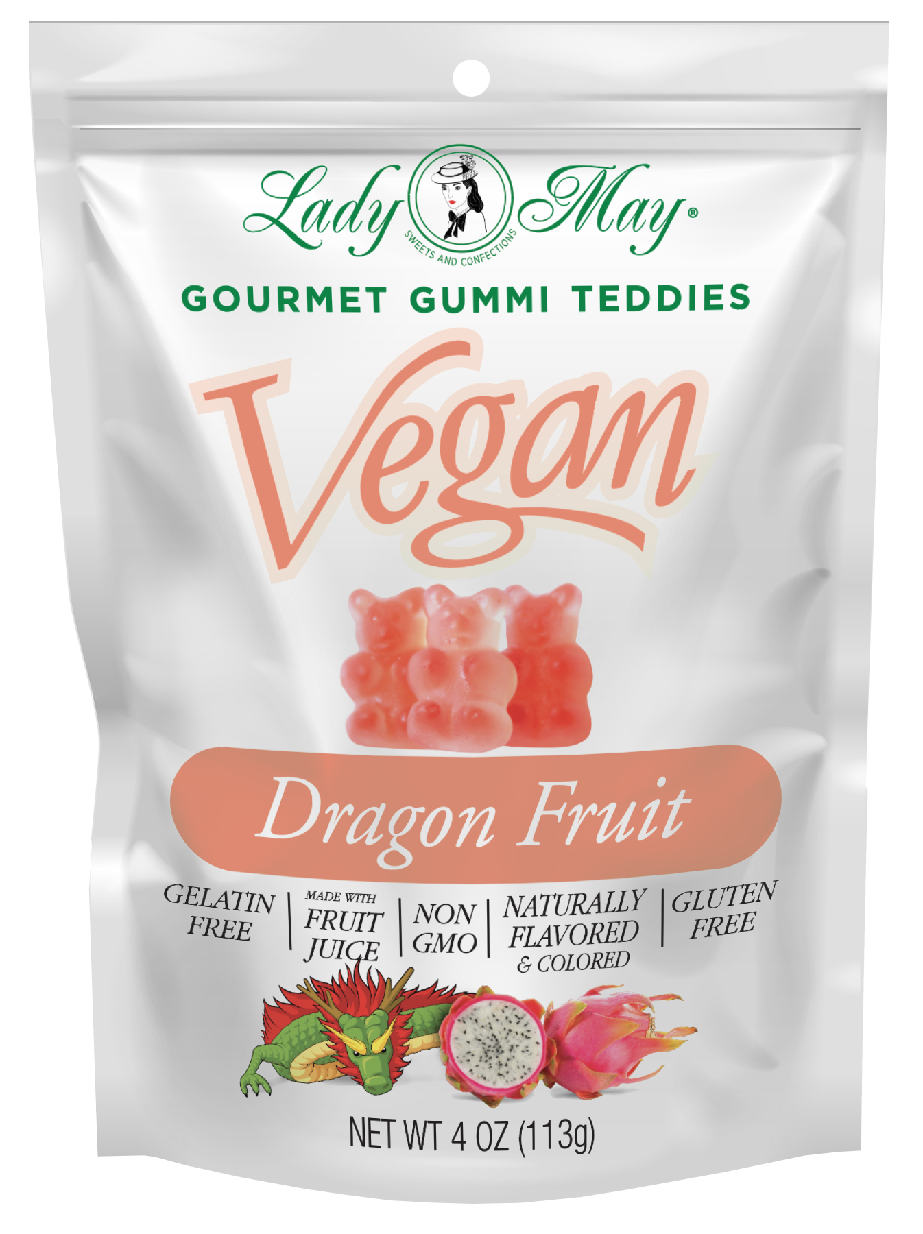 Vegan Gourmet Dragon Fruit Gummi Teddies