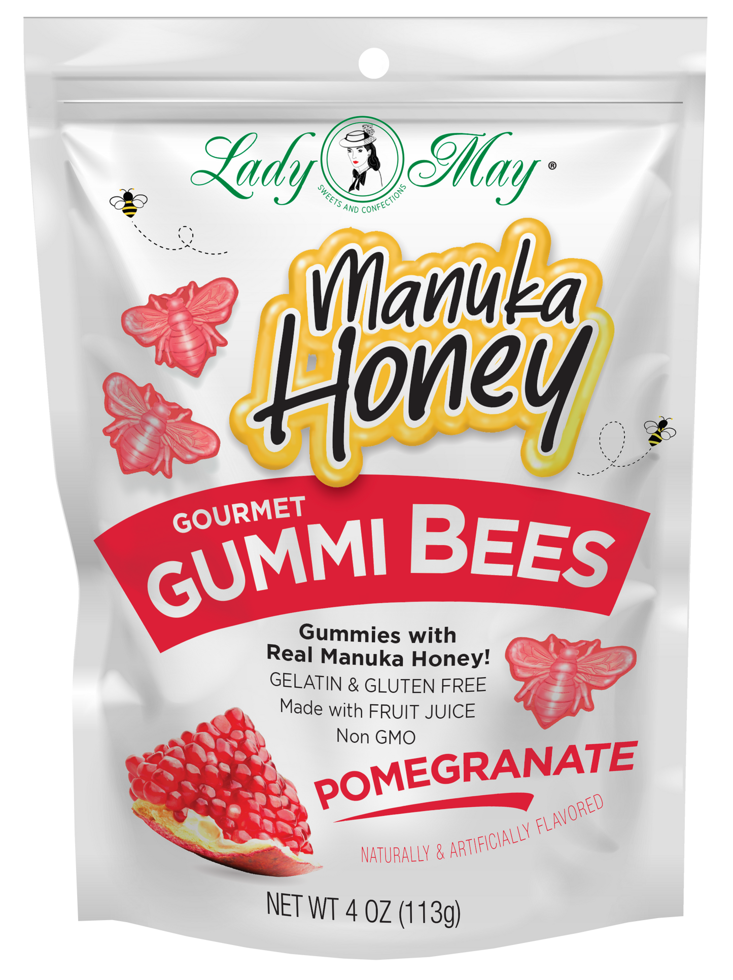 Manuka Honey Gummi Bees - Pomegranate