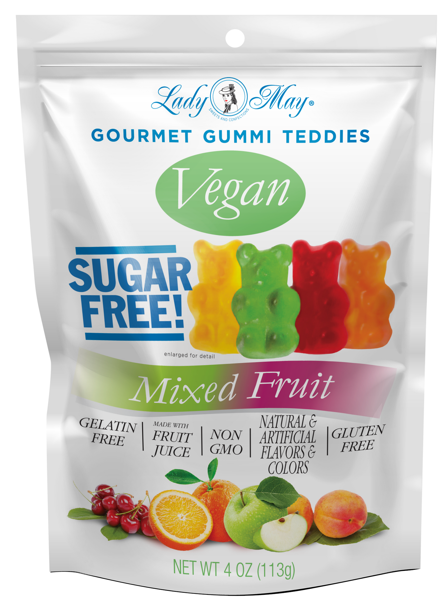 Sugar-Free Vegan Gourmet Gummi Teddies Mixed Fruit