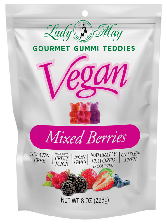 8oz Vegan Gourmet Mixed Berries Gummi Teddies