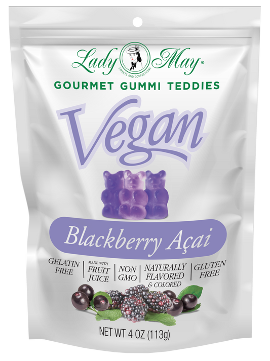 Vegan Gourmet Blackberry Açaí  Gummi Teddies