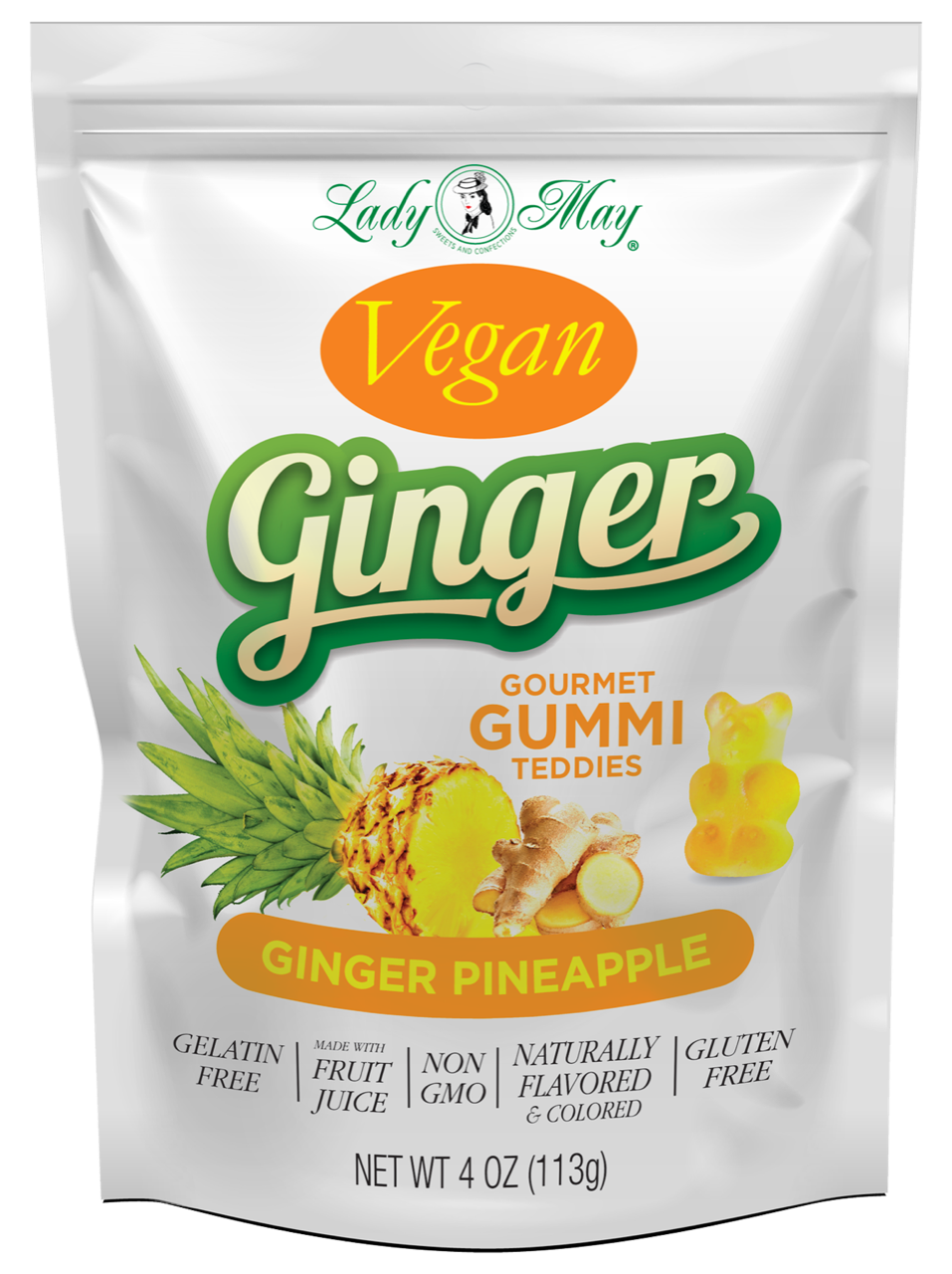 Vegan Ginger-Pineapple Gummi Teddies